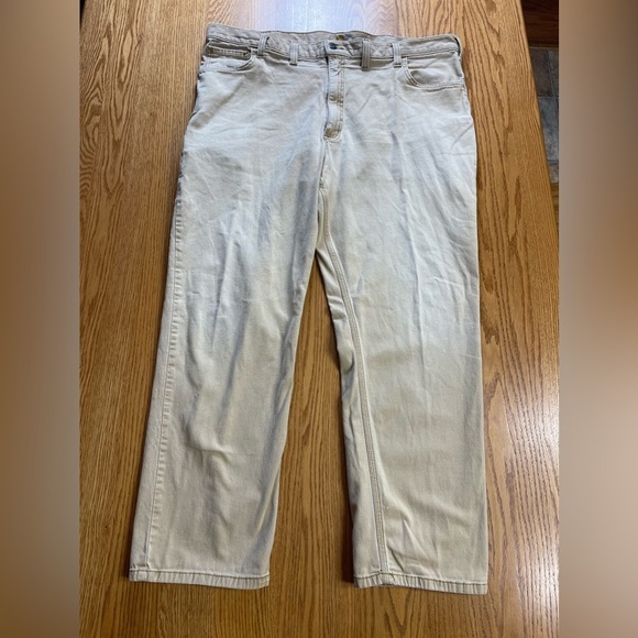 Carhartt Men’s Canvas Relaxed Fit Cargo Work Utility Pants Size 44x31 - Picture 2 of 9